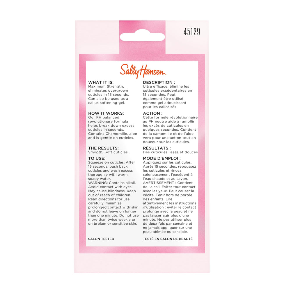 Sally Hansen Instant Cuticle Remover, resultado listo para retoques de manicura en casa.