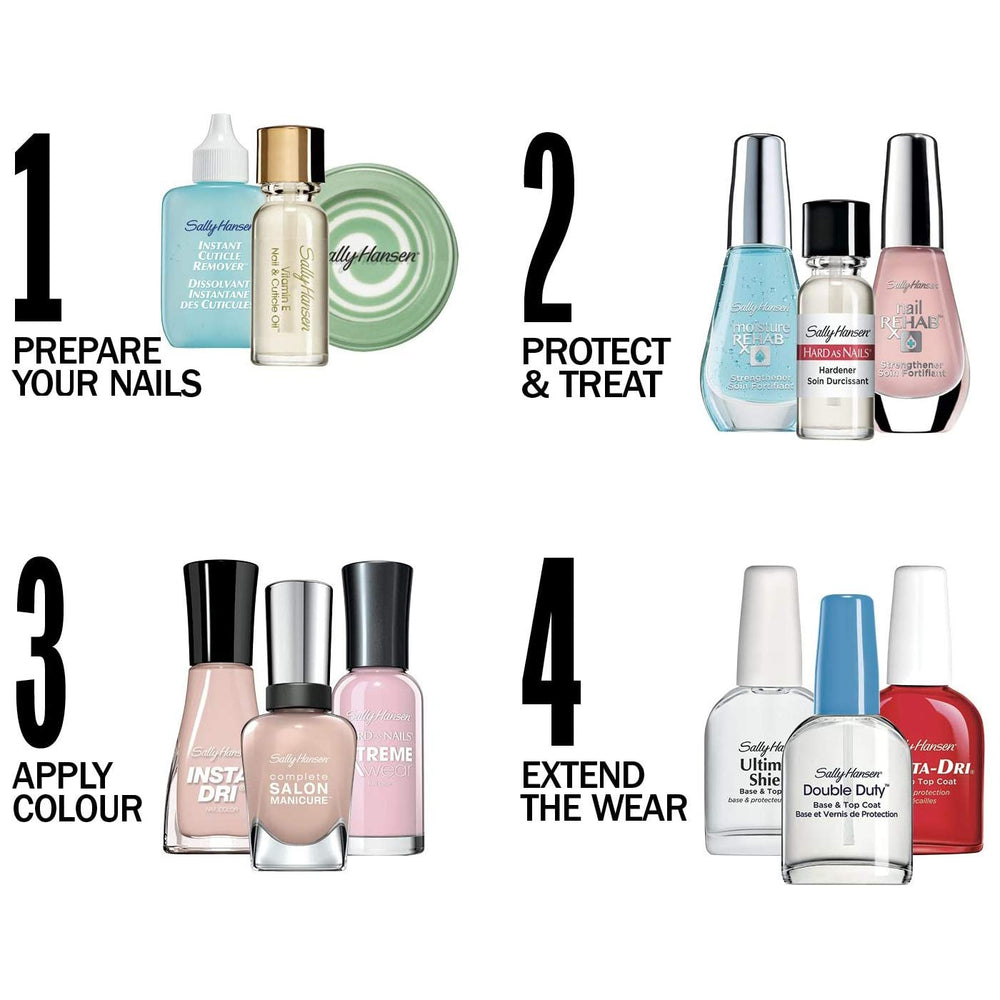 Sally Hansen Maximum Growth, acabado brillante, aspecto cuidado para uñas saludables.