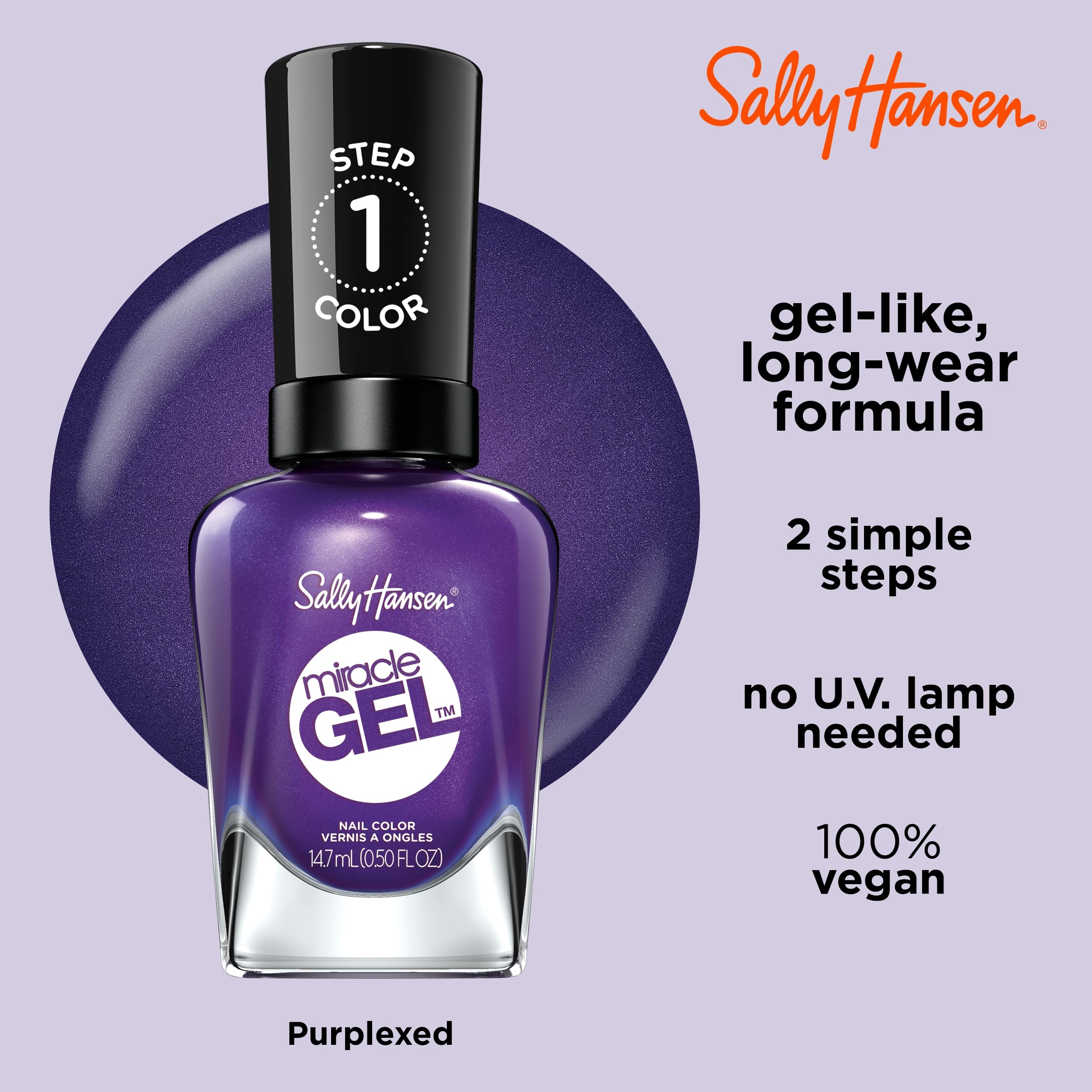 Sally Hansen Miracle Gel: aplicación en dos pasos para resultados sencillos.
