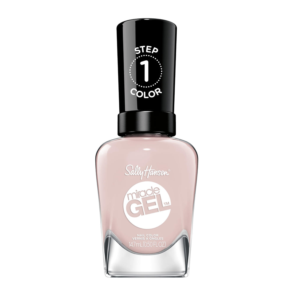 Esmalte Sally Hansen Miracle Gel en botella rosa lechoso sin lámpara UV para manicura