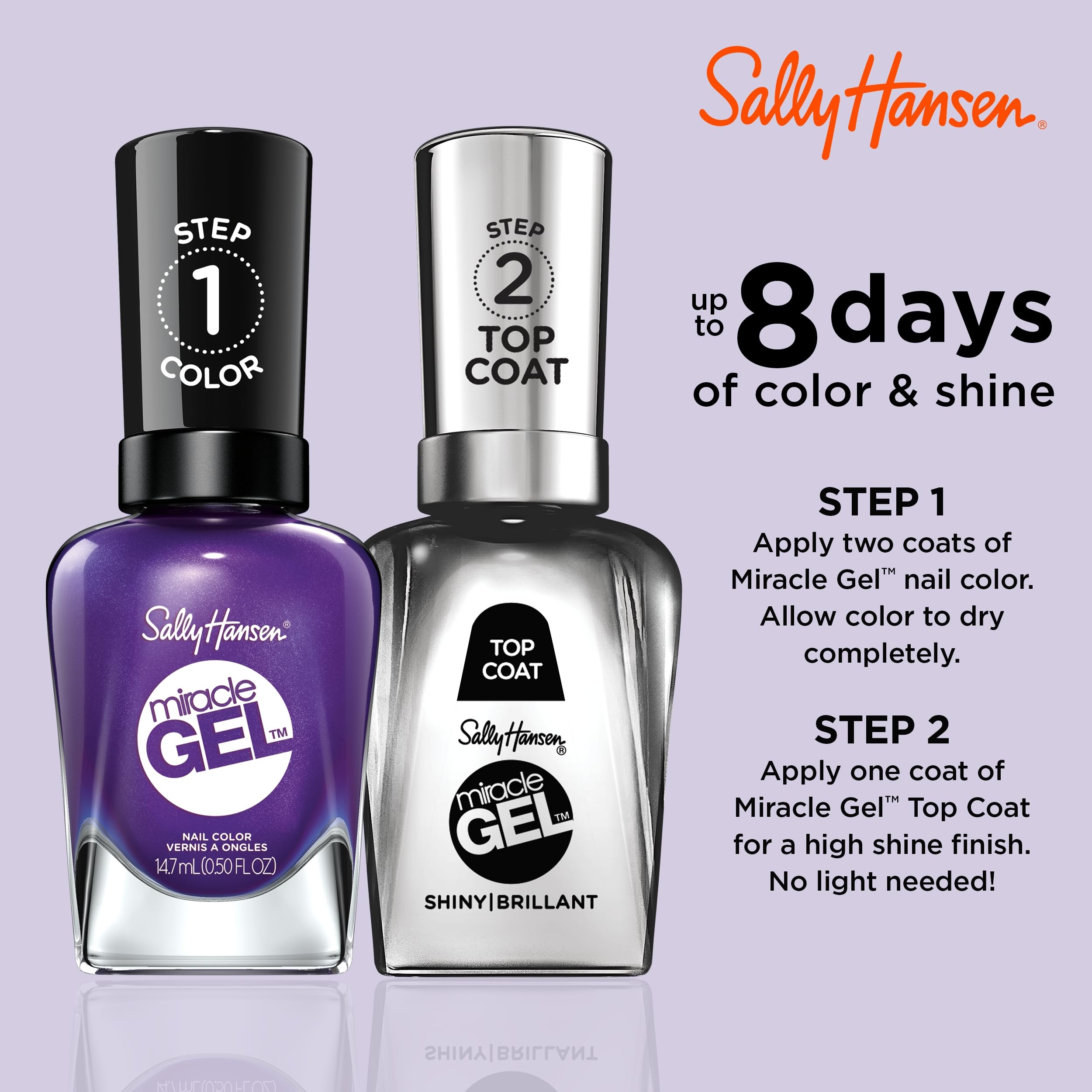 Sally Hansen Miracle Gel: color que dura varios días manteniendo el brillo.