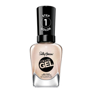 Sally Hansen Miracle Gel en tono rosa oro, acabado elegante para uñas.