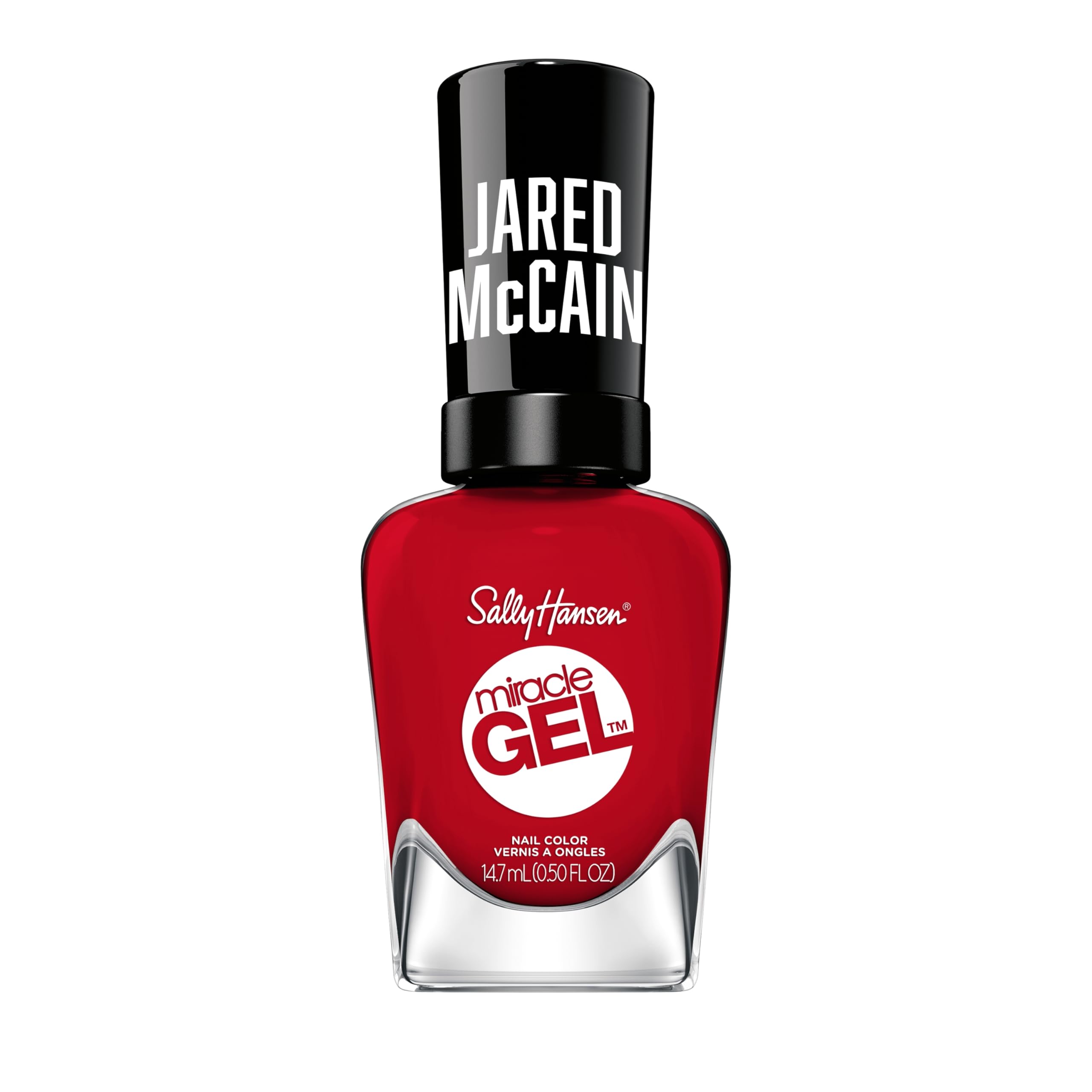 Sally Hansen Miracle Gel x Jared McCain Rookie Red: botella con acabado cremoso y duradero.