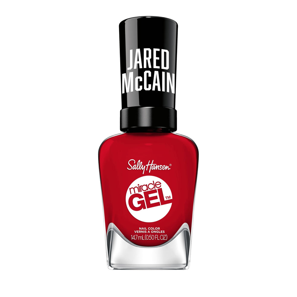 Sally Hansen Miracle Gel x Jared McCain Rookie Red: botella con acabado cremoso y duradero.