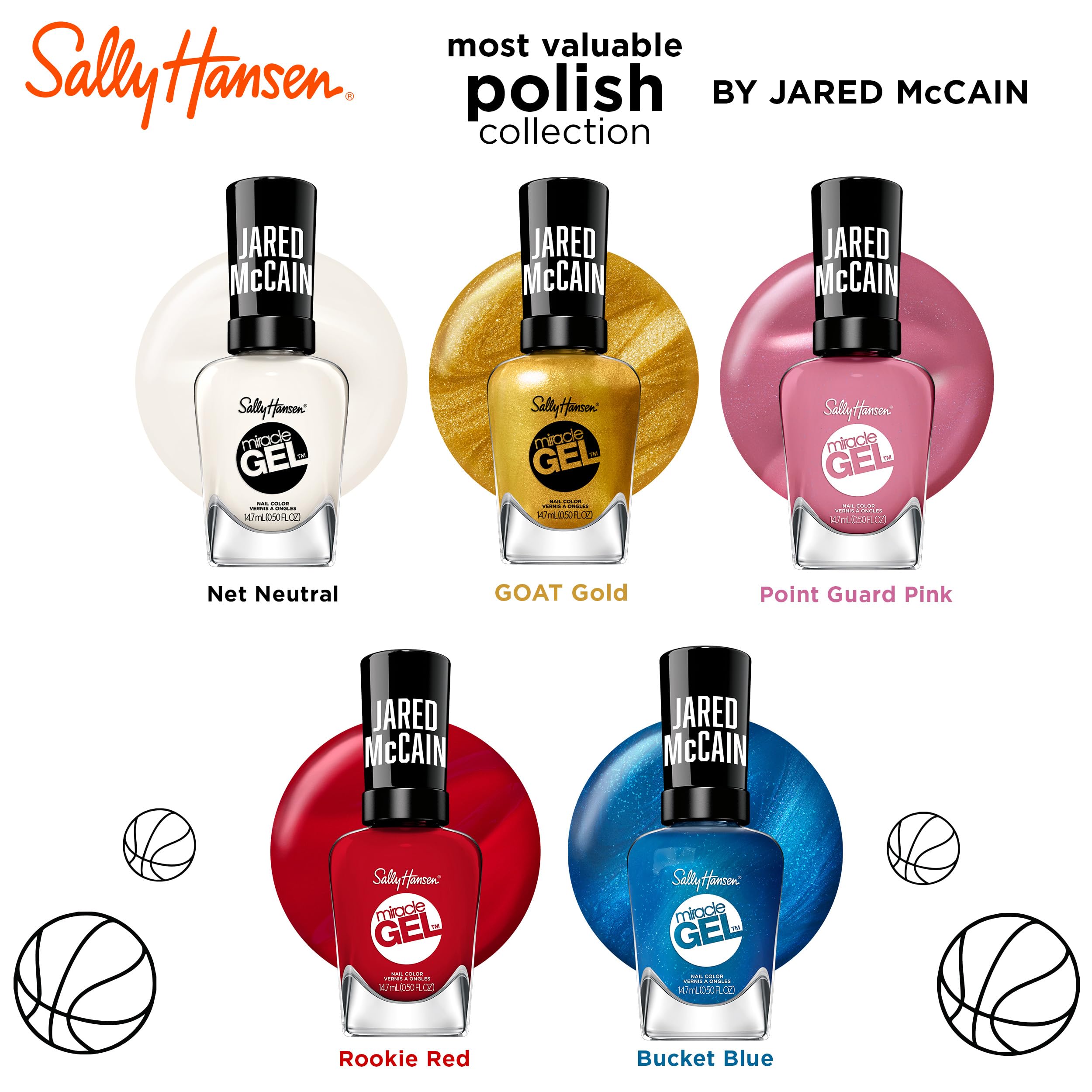 Sally Hansen Miracle Gel x Jared McCain Rookie Red: duración prolongada sin retoques.