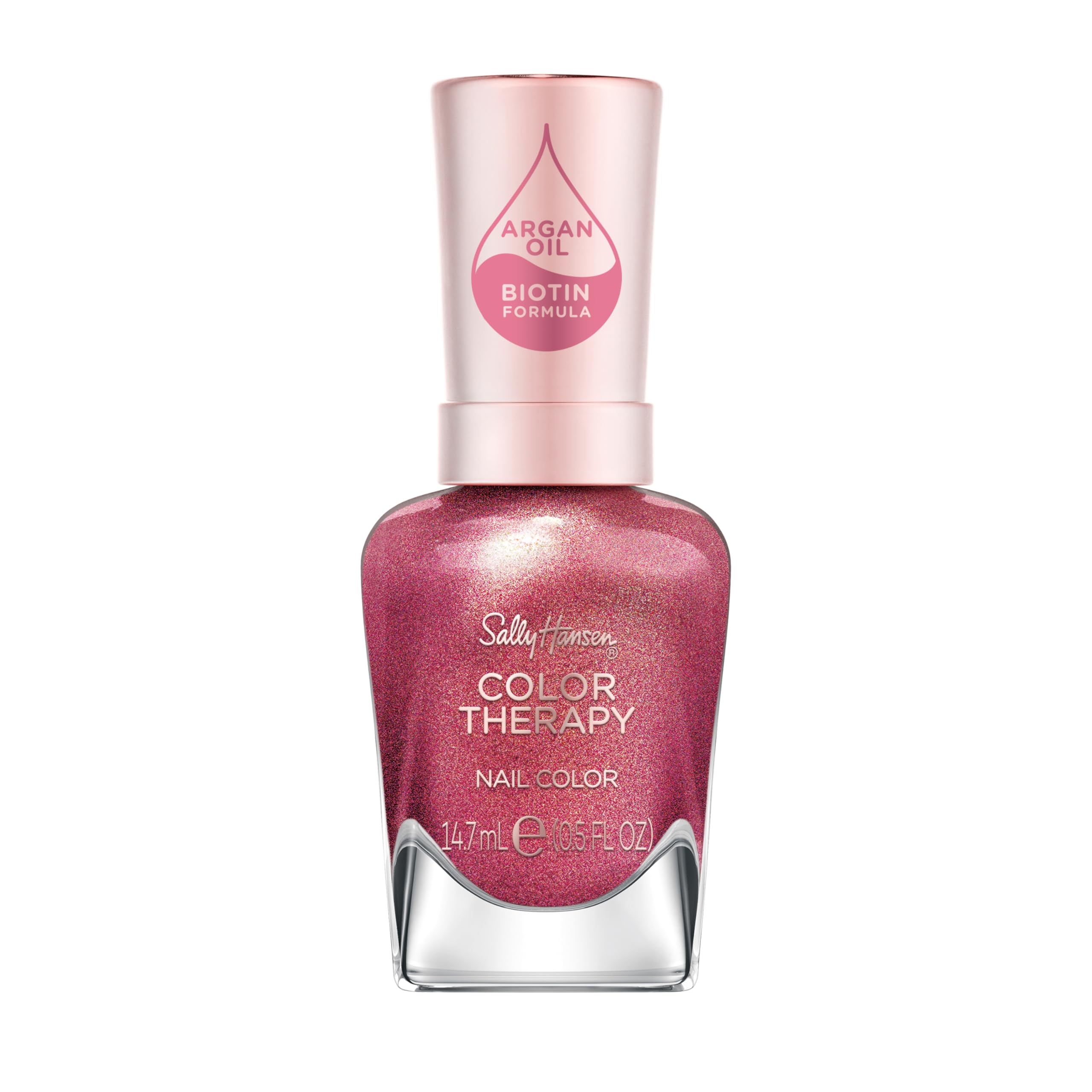 Sally Hansen Pomegratitude: botella cercana mostrando color y brillo nutritivo.