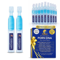Sérum Salmoa DNA PDRN en botella, hidratación suave para la piel.