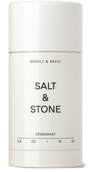 Salt & Stone aluminum-free deodorant bottle for all-day protection.