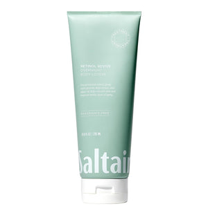Saltair Retinol Revive Night Lotion bottle on shelf for nightly skincare.