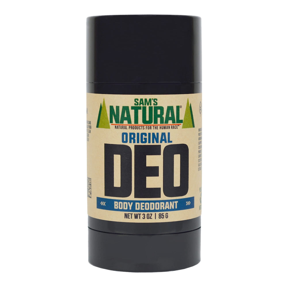 Sam's Desodorante Original frasco visto de frente, ideal para uso diario.