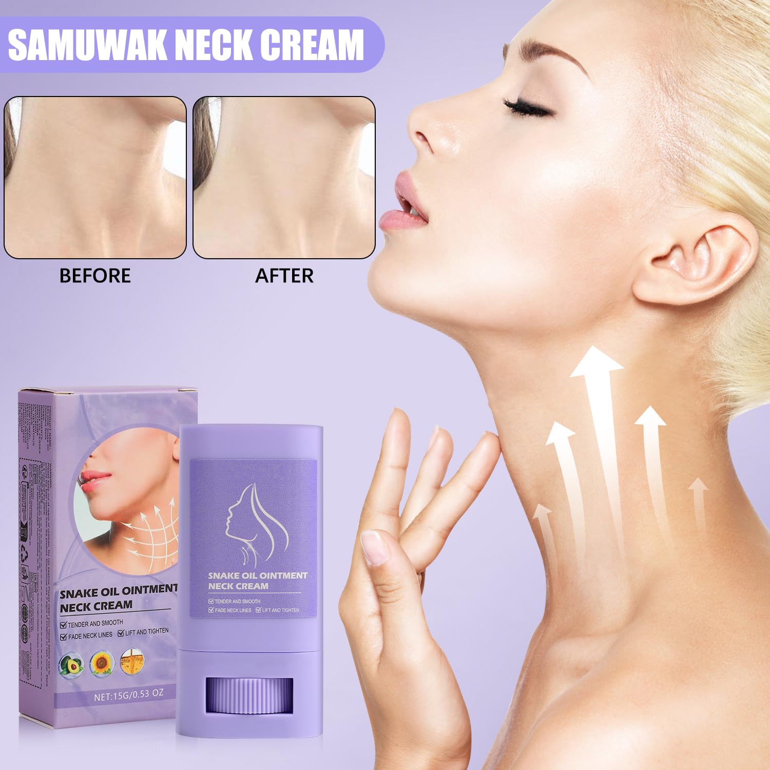 Samuwak Barra de Cuidado del Cuello, aplicación suave en cuello para sensación fresca.