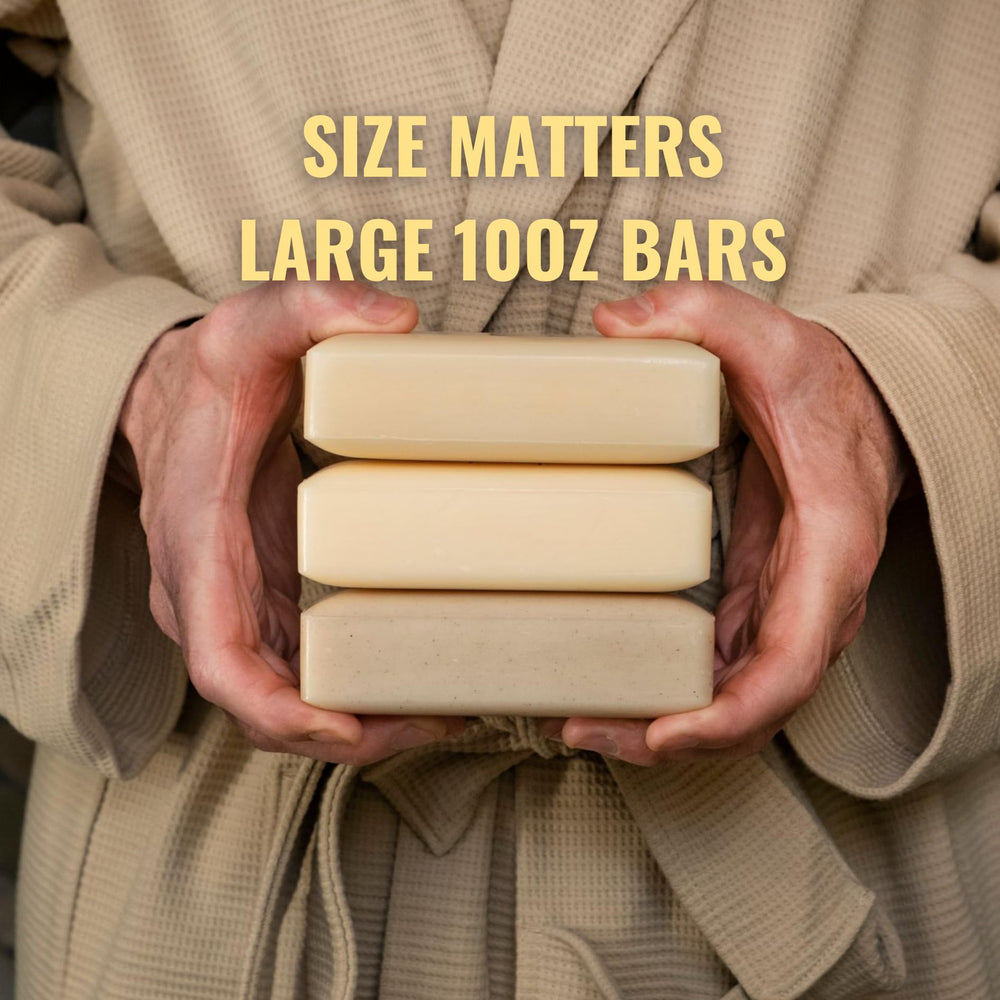 Uso diario con aroma Sage Bergamot de San Francisco Soap Company Man Bar.