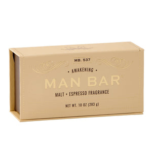 Barra Malt y Espresso de San Francisco Soap Company en mano, ideal para un despertar suave.