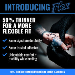 Saniderm Flex: superficie mate para un aspecto limpio y sin reflejos.