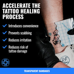 Saniderm vendaje impermeable, puedes ducharte sin quitar la protección del tatuaje.