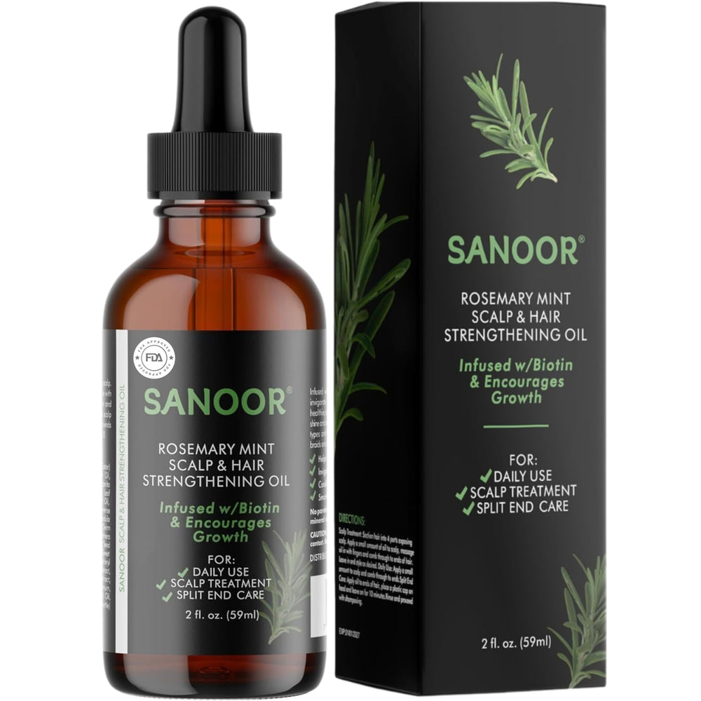 SANOOR Rosemary Mint, aceite capilar para masaje suave en cuero cabelludo