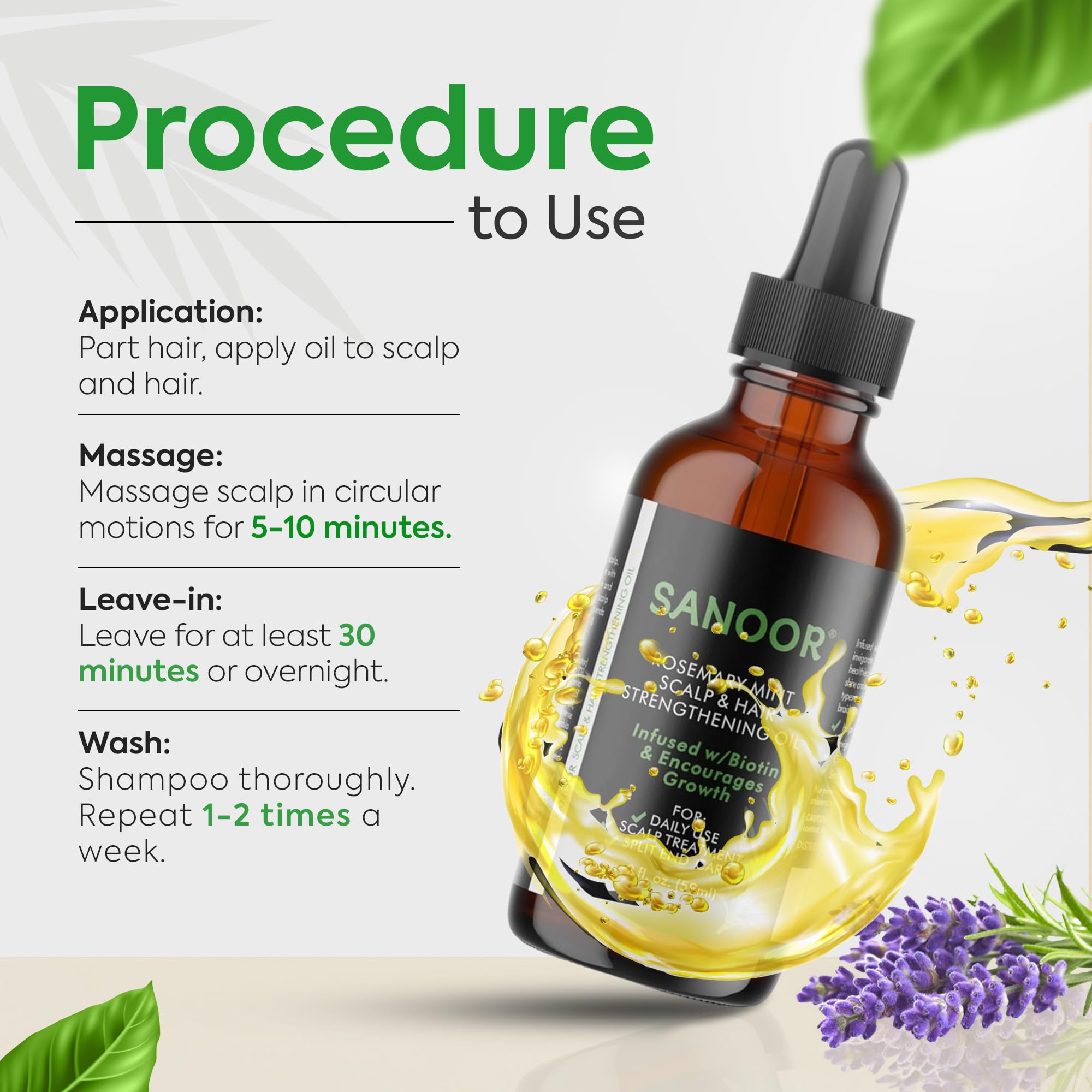 SANOOR Rosemary Mint, envase de vidrio sostenible y libre de plástico