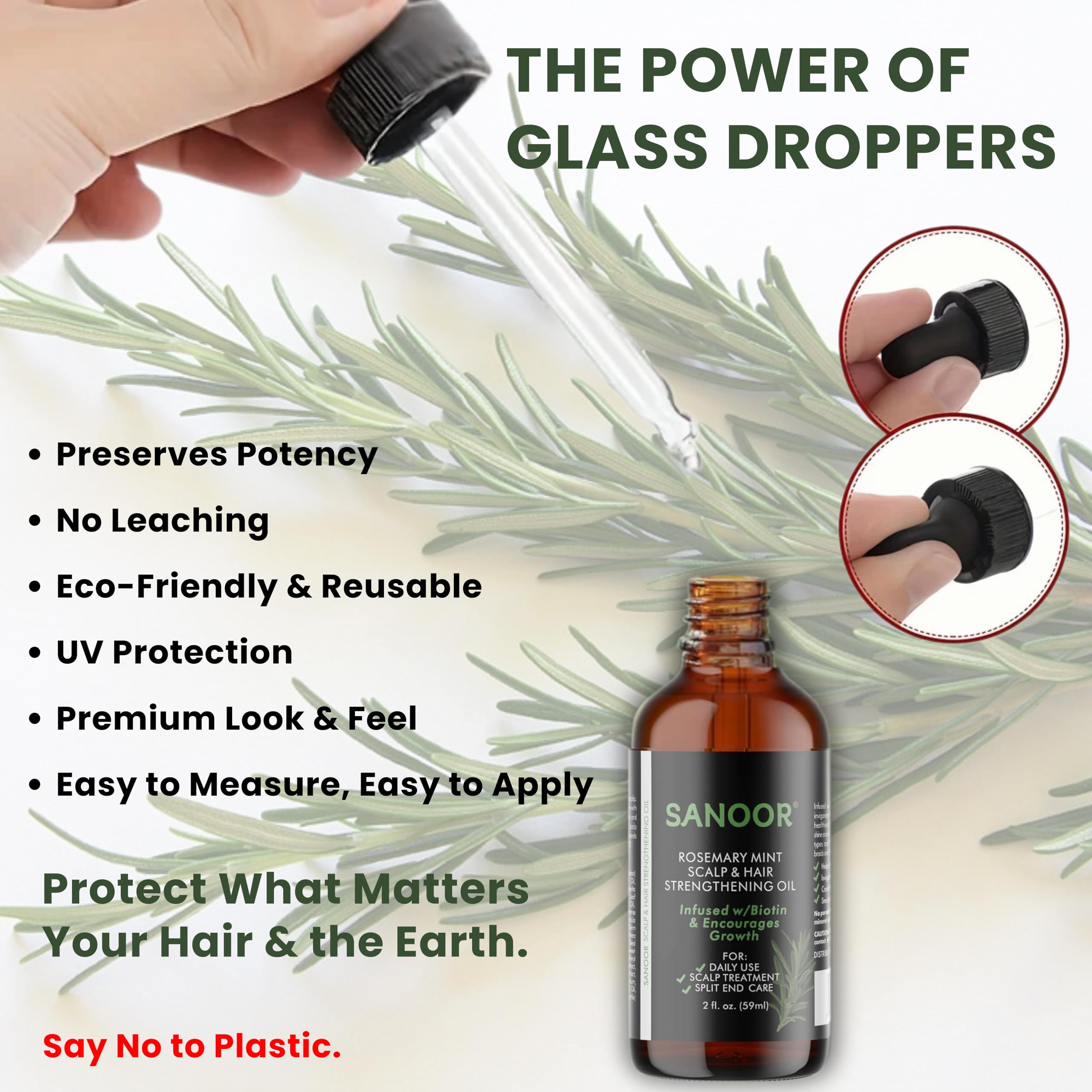 SANOOR Rosemary Mint, masaje capilar para nutrir el cuero cabelludo
