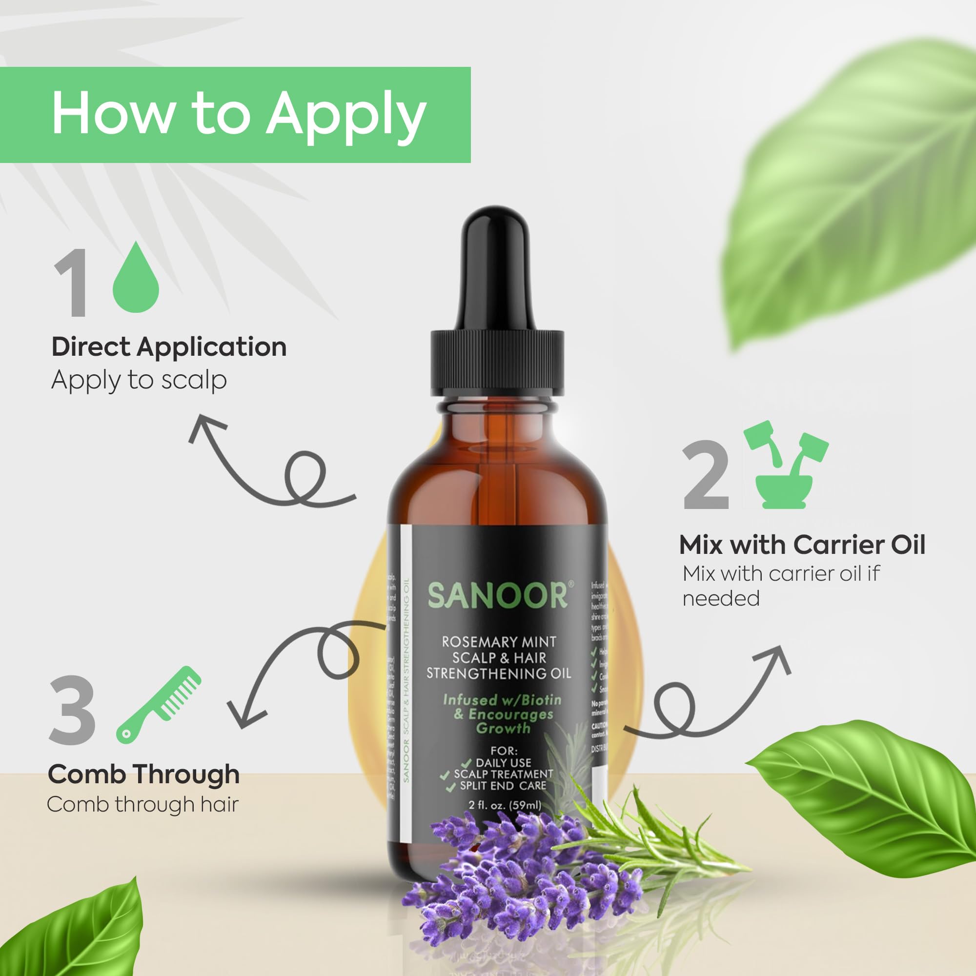 SANOOR Rosemary Mint, textura ligera que se absorbe rápidamente