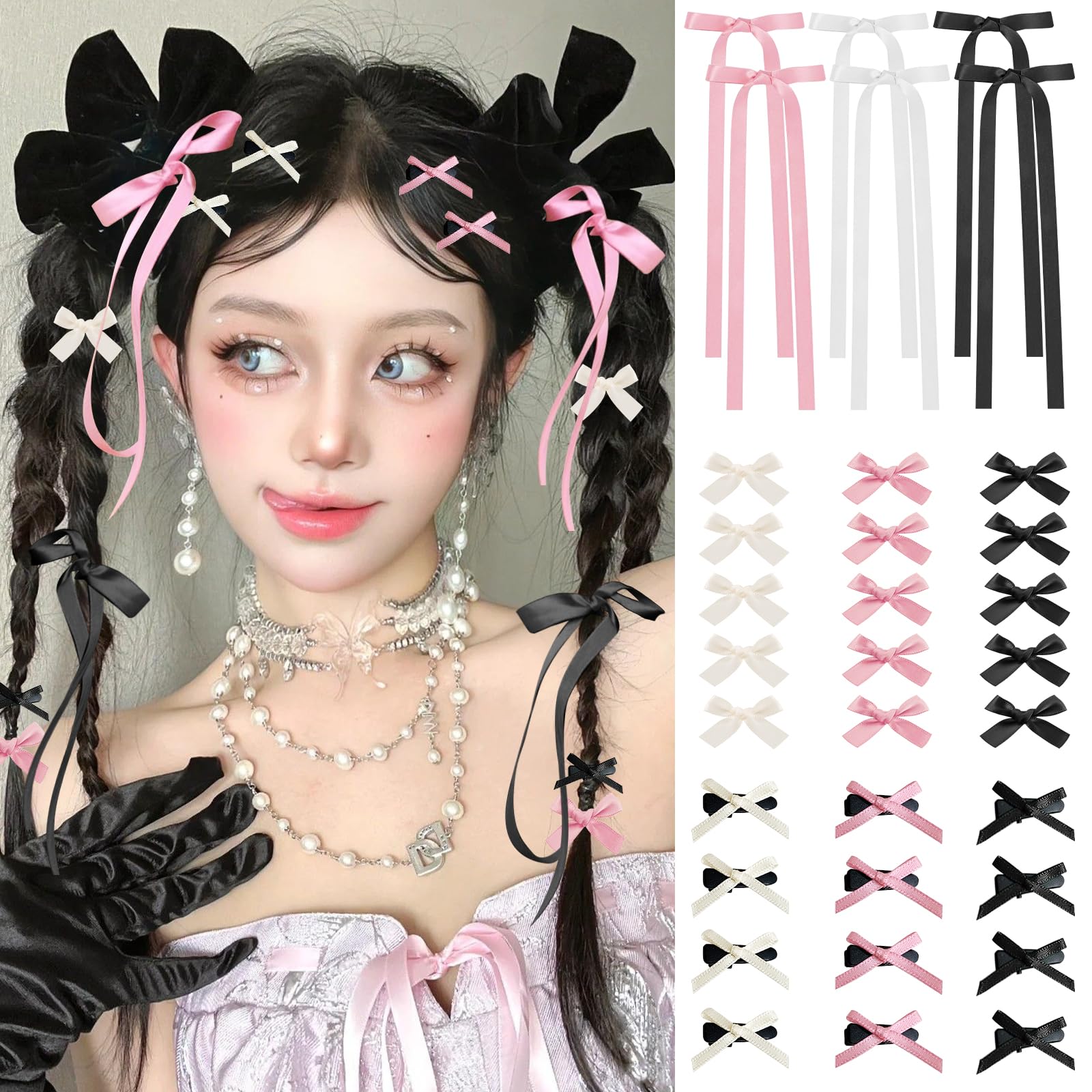 SAOROPEB lazo mini blanco para peinados delicados y versátiles.