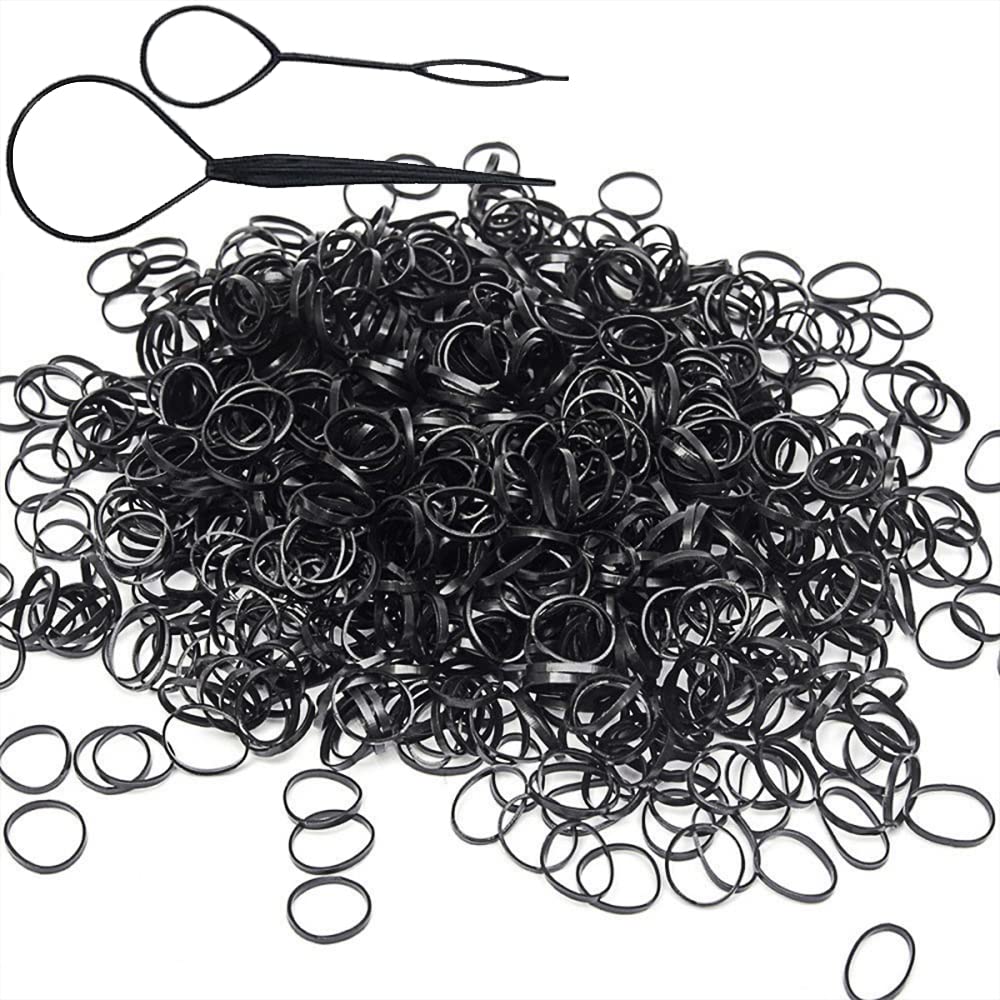 SAOYOAS mini bandas elásticas negras para cabello, ideal para coletas seguras