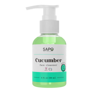 Sapo limpiador de rostro con pepino: botella de 118 ml para uso diario suave.