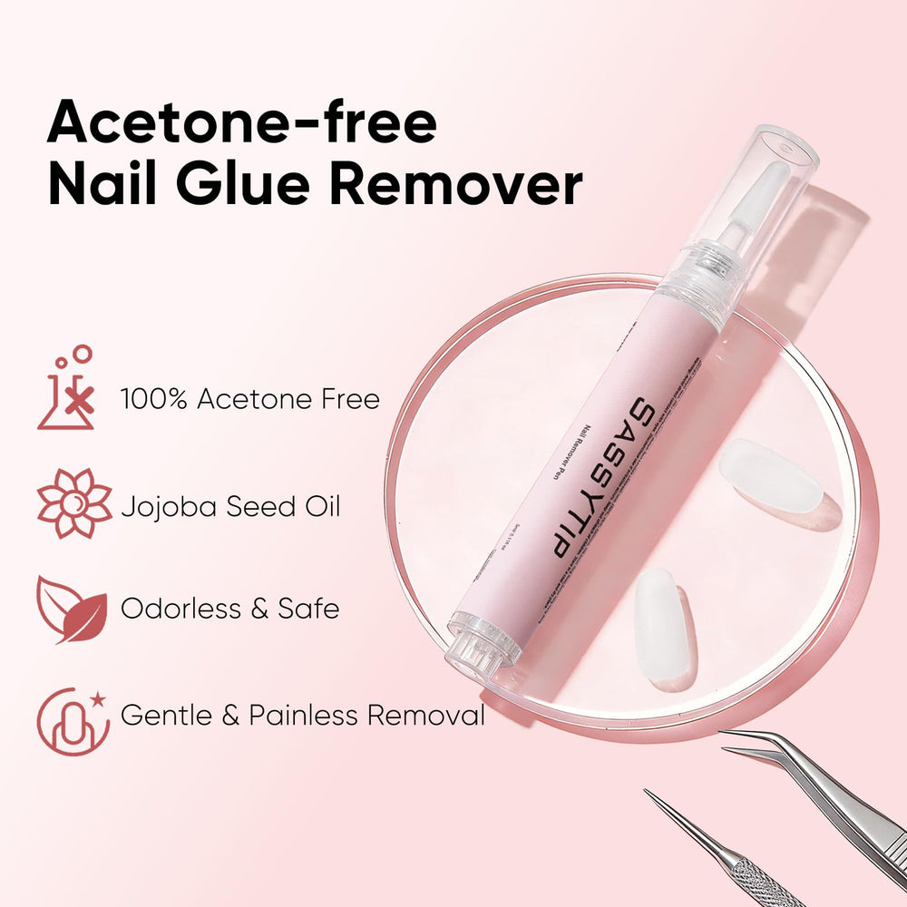 Remoción sin acetona con aceite de jojoba para uñas saludables.