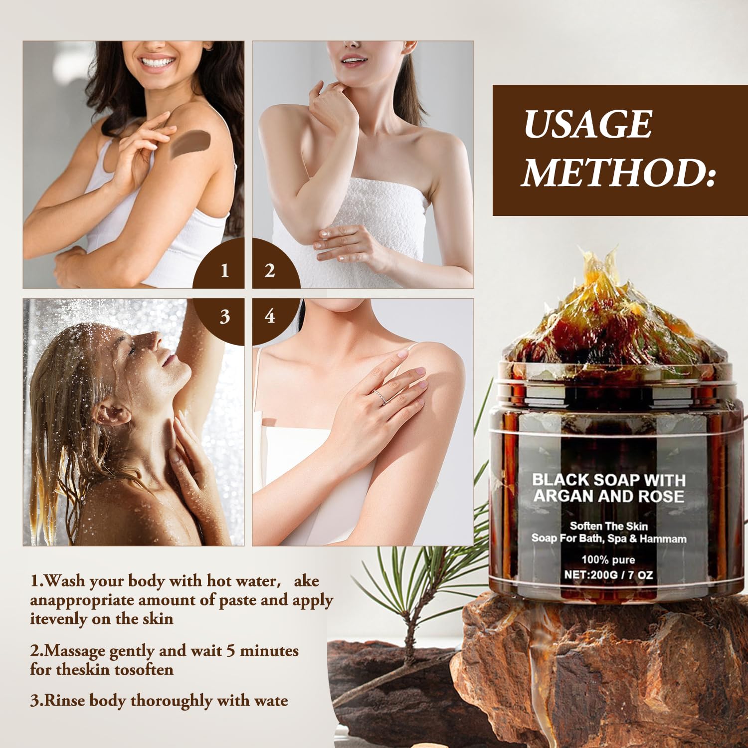 Satasiam exfoliante-cuerpo argan-rosa: exfoliante para piel suave y nutrida.