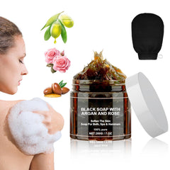 Satasiam jabon-negro marroqui argan rosa: barra para hidratación suave de la piel.