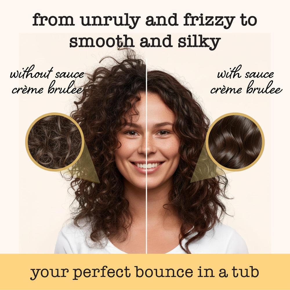 Aroma frutal de SAUCE BEAUTY Curl Custard durante la aplicación