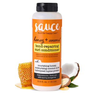 SAUCE Beauty acondicionador reparación de enlaces, frasco, fortalece cabellos rizados.