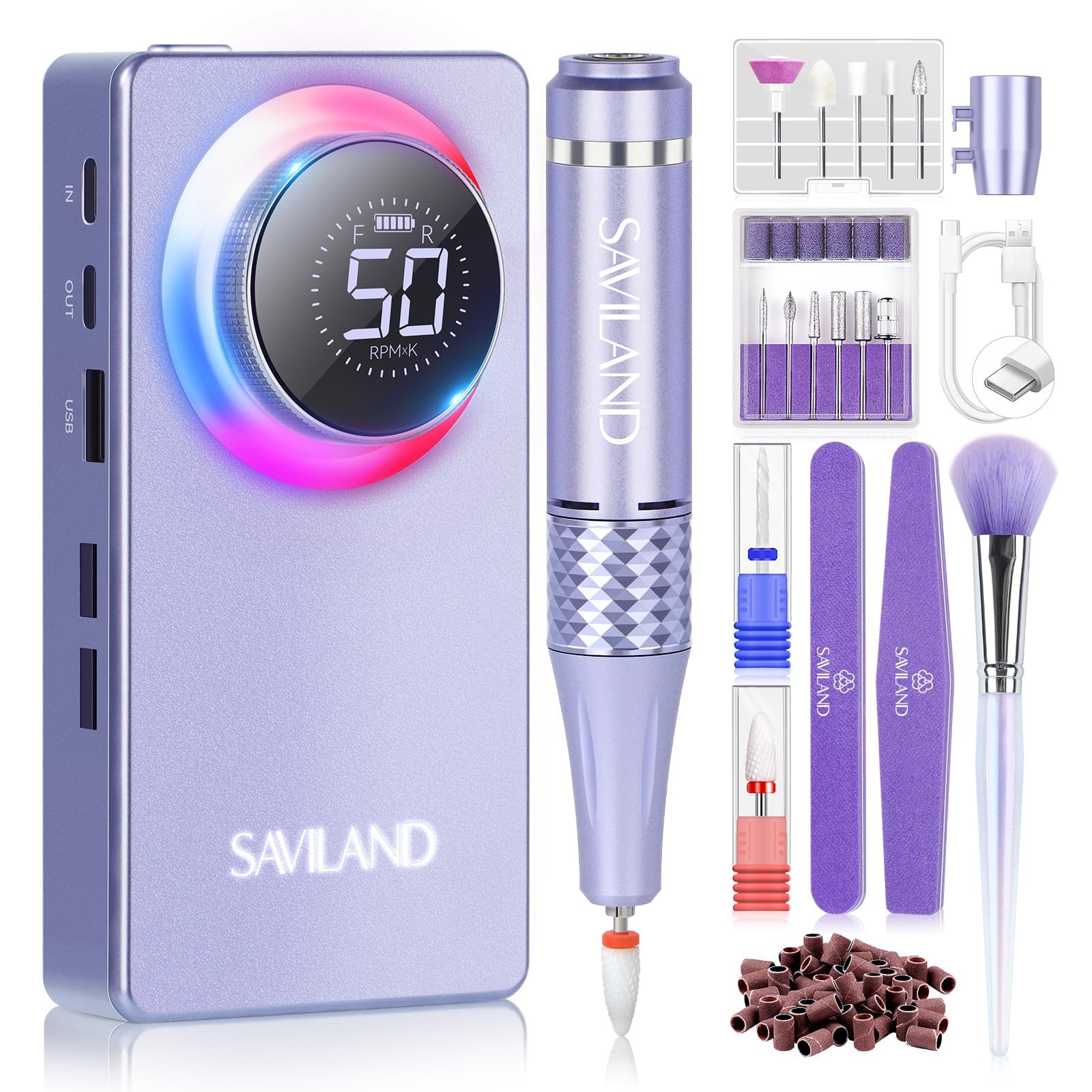 SAVILAND, velocidad de 50000 rpm para uñas, manejo profesional.
