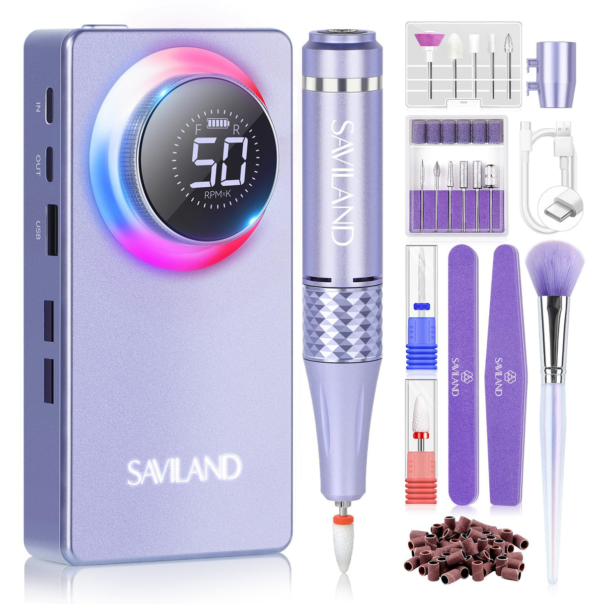 SAVILAND, velocidad de 50000 rpm para uñas, manejo profesional.