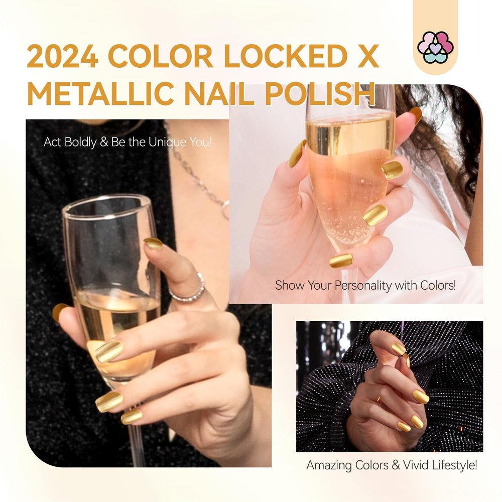 SAVILAND Esmalte dorado metálico, botella mini portátil para llevar a cualquier bolso.