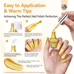 SAVILAND Esmalte dorado metálico, quitafacil para retirar sin dañar las uñas.