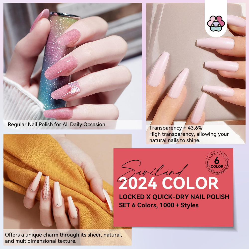 SAVILAND Esmalte uñas, tono rosado translúcido, acabado suave para eventos.