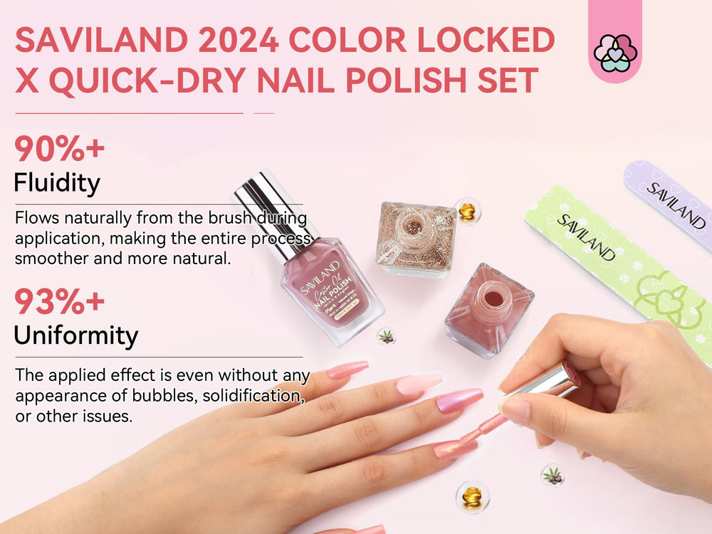 SAVILAND Esmalte uñas, tono rosado claro, cobertura uniforme con una pasada.