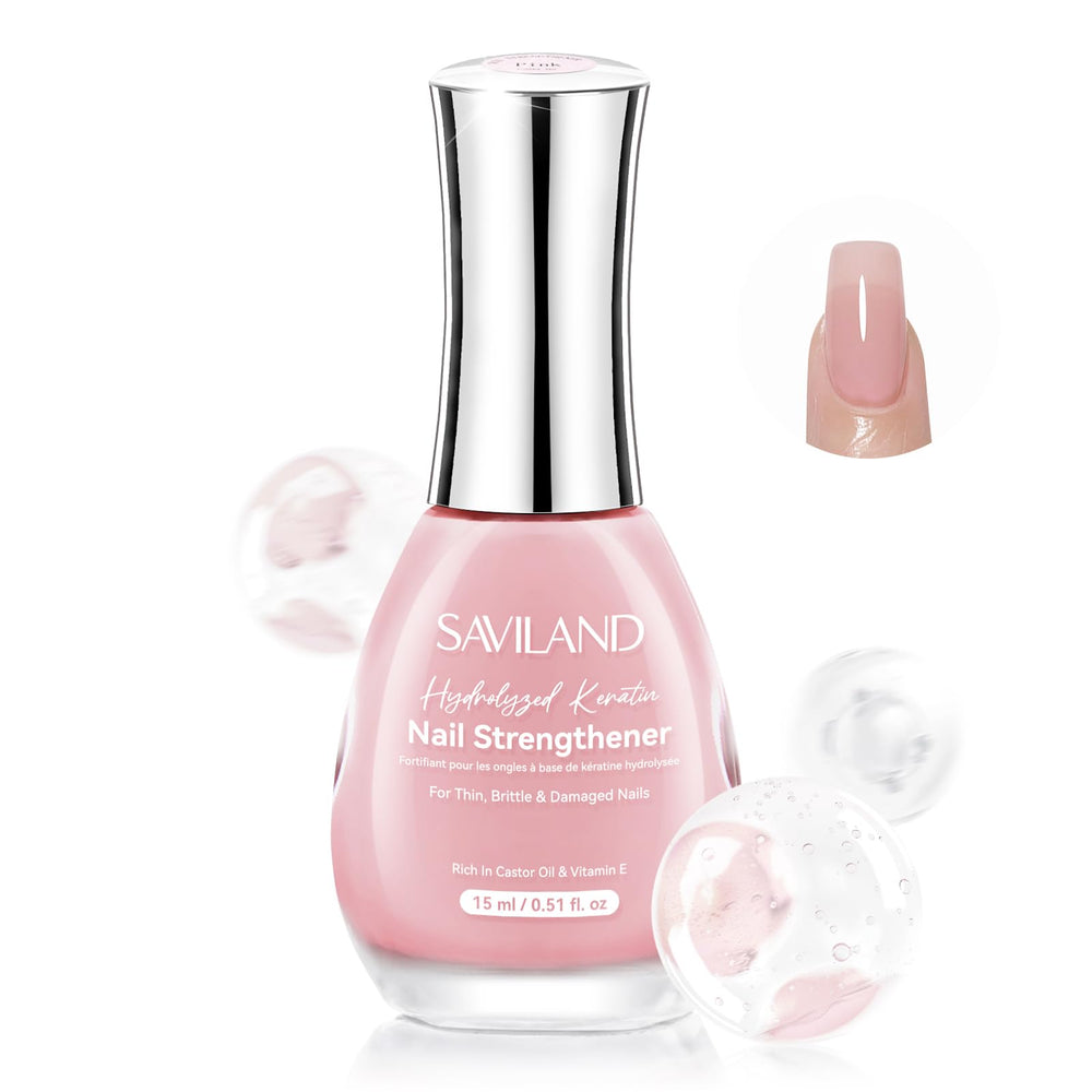 SAVILAND Fortalecedor de uñas en rosa translúcido para un aspecto natural