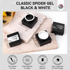 Textura elástica del SAVILAND gel de araña para trazos precisos en uñas.