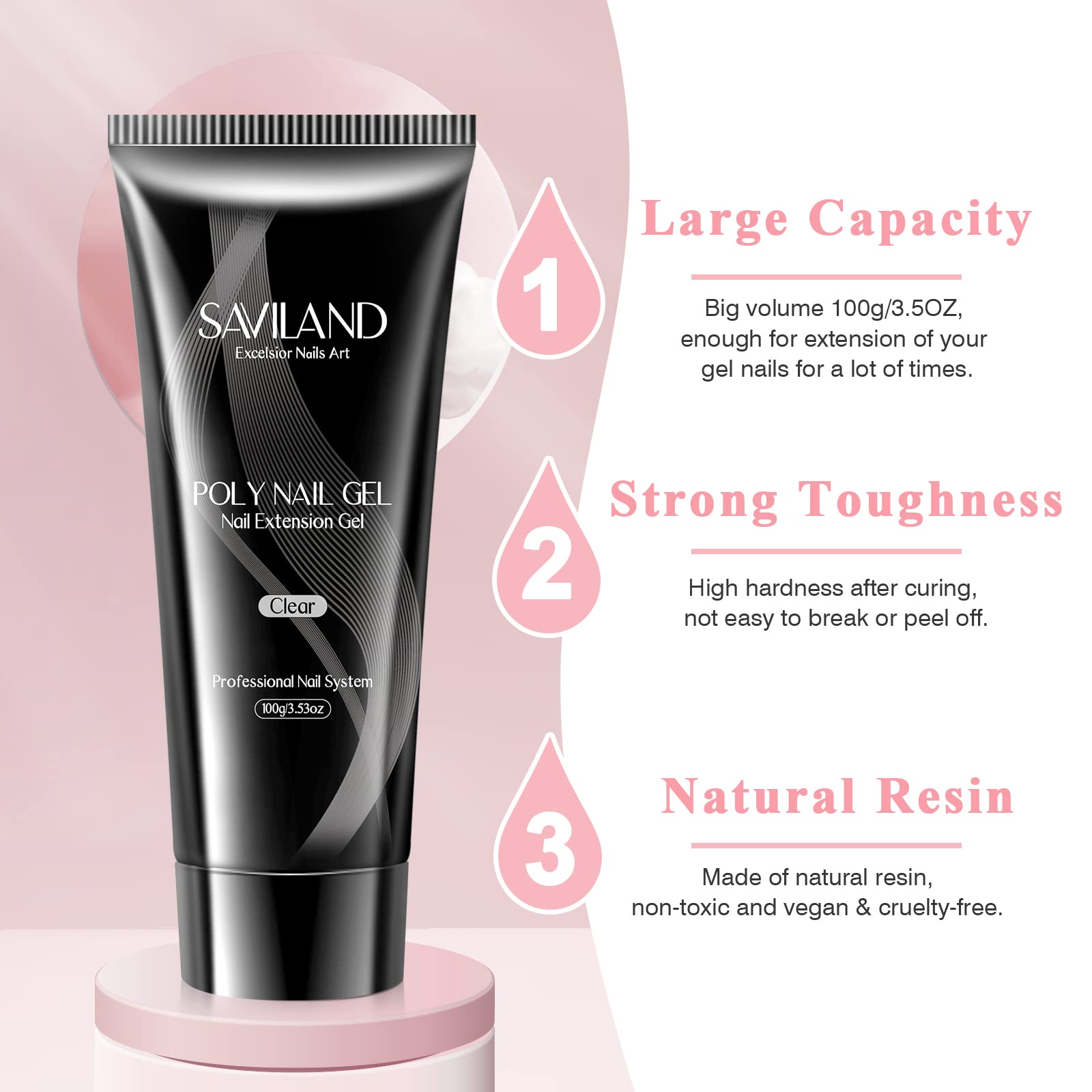 SAVILAND gel poligel transparente 100 g arte de uñas