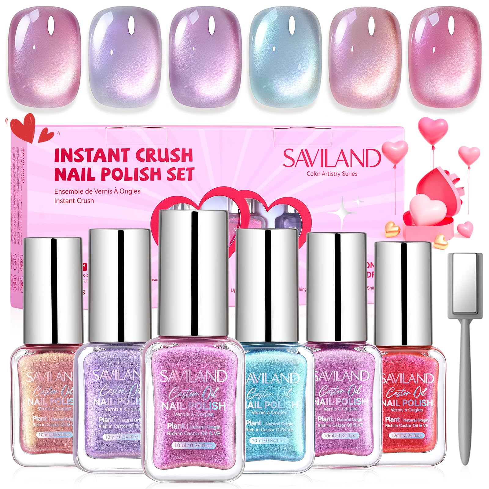 SAVILAND: conjunto de esmaltes San Valentín con 6 tonos románticos para regalo