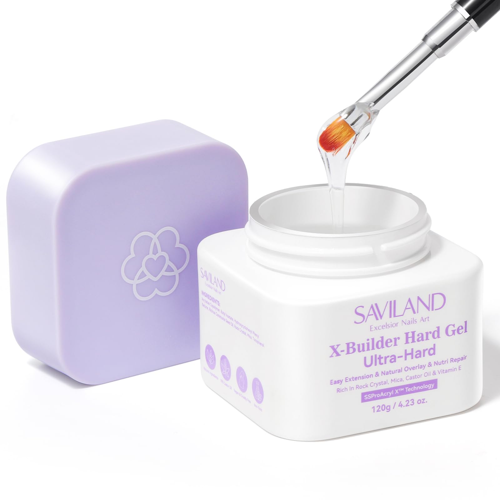 SAVILAND SSProX gel-builder Ultra duro, claridad para uñas fuertes y lisas.