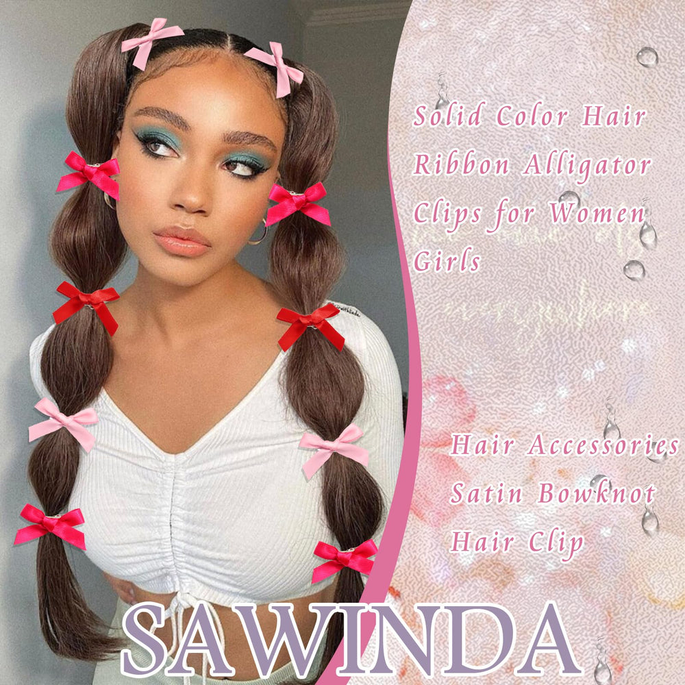 SAWINDA prendedor lazo seda rosa claro, fijación suave y segura.