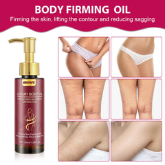Aplicación tras la ducha con SBONFE, aceite corporal ligero para piel hidratada.