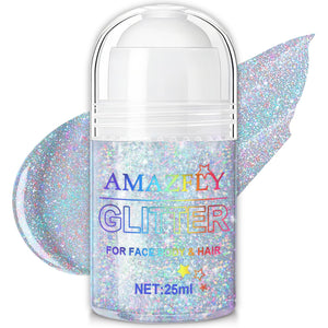 Brillo holográfico de Scarman para cuerpo con formato roll-on, fácil de aplicar.