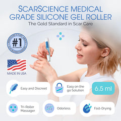 ScarScience sistema de aplicación silicona con masaje para uso diario.
