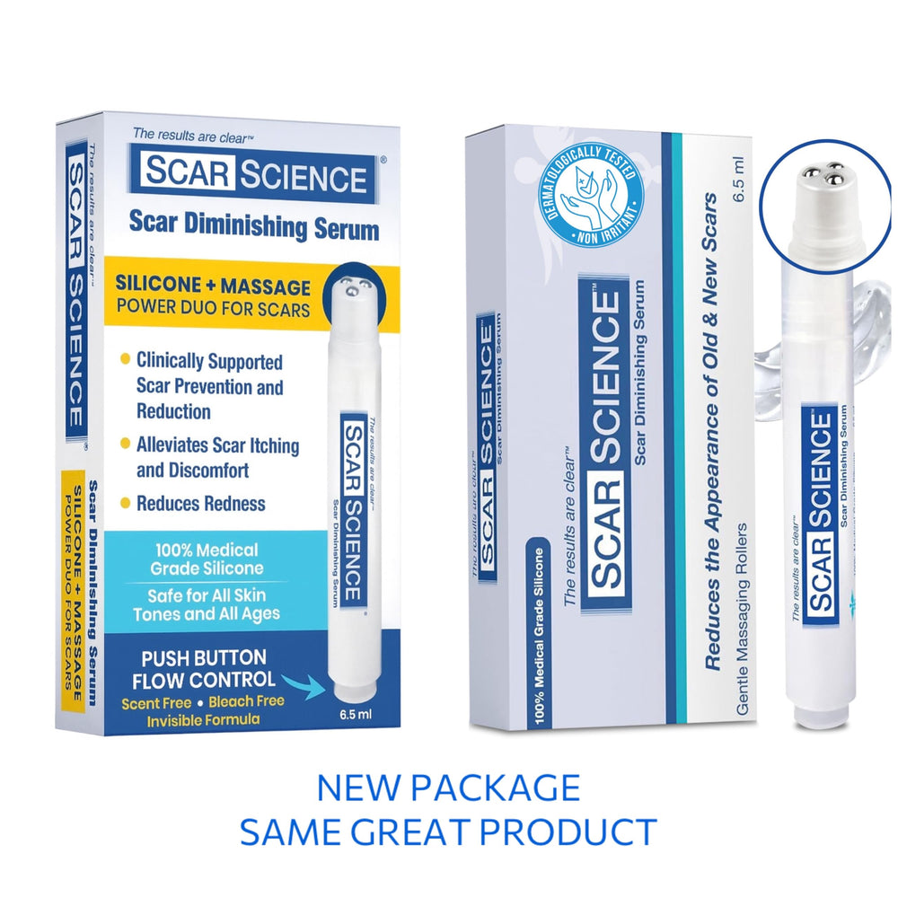 ScarScience cuidado seguro para tatuajes y cicatrices con rodillo.