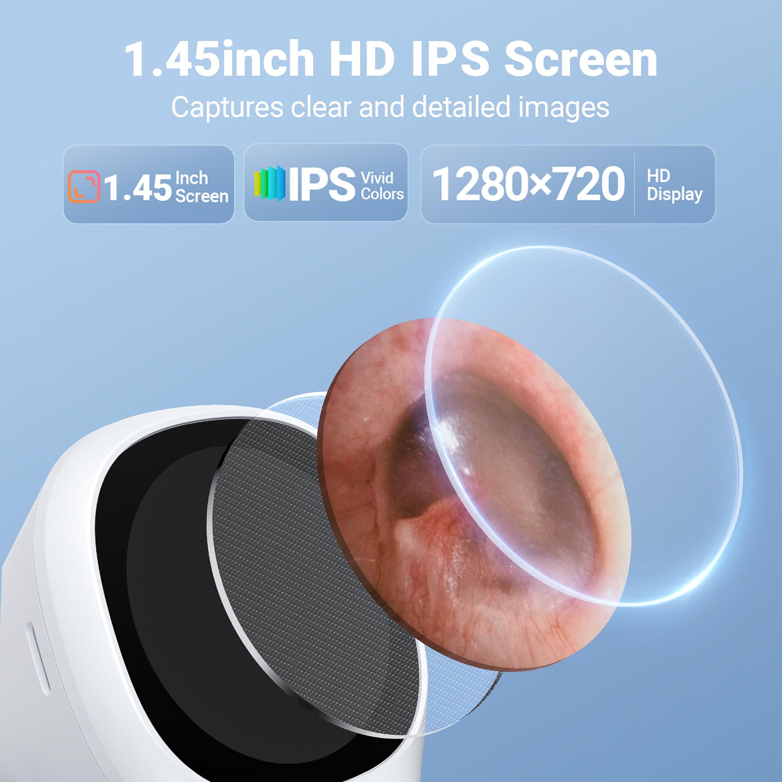 ScopeAround cámara de oreja de 3,9 mm para exploraciones cómodas.