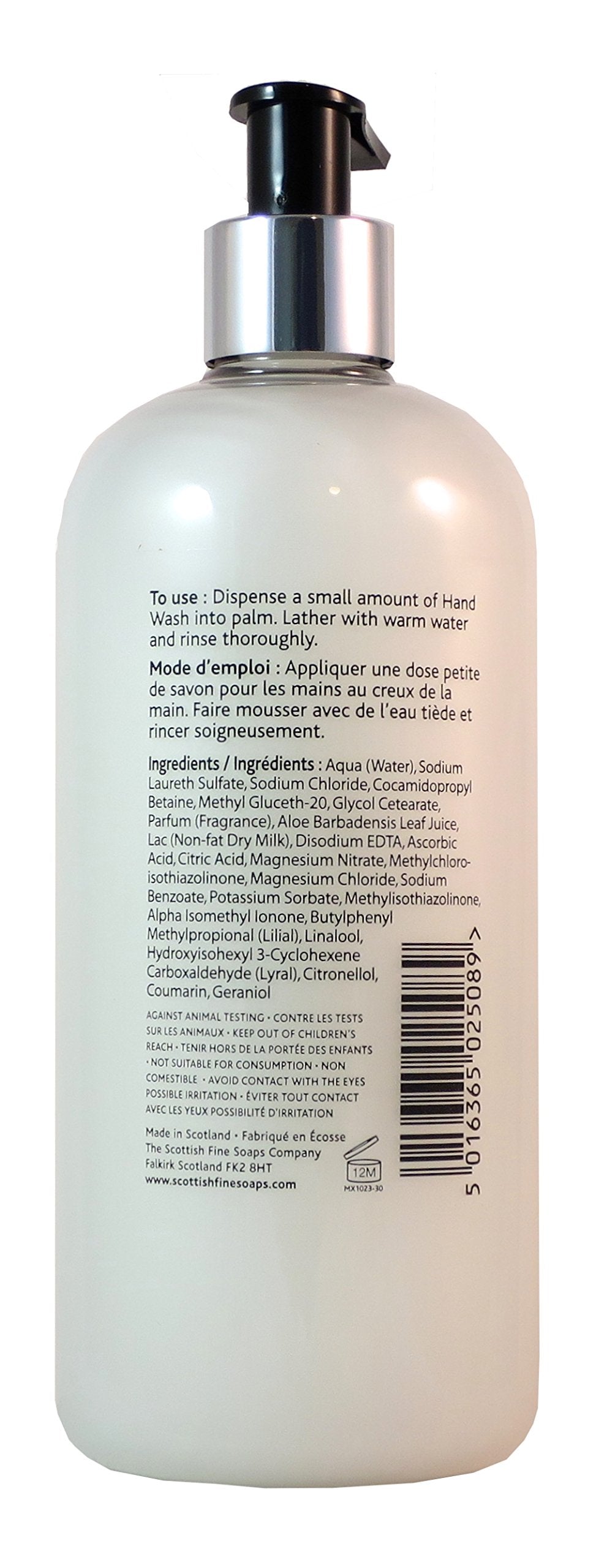 Detalle de fragancia suave Au Lait y textura cremosa para lavado cotidiano