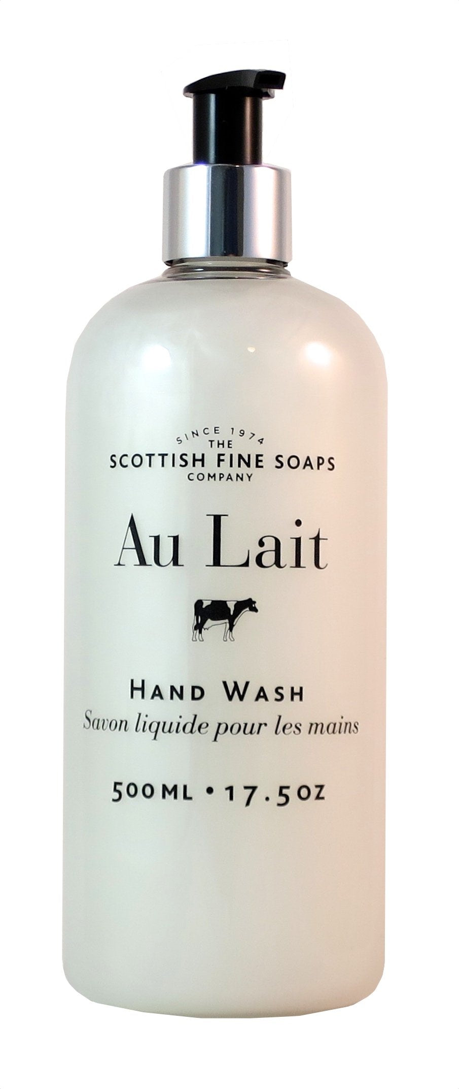 Jabón de manos Au Lait de Scottish Fine Soaps en botella elegante para uso diario